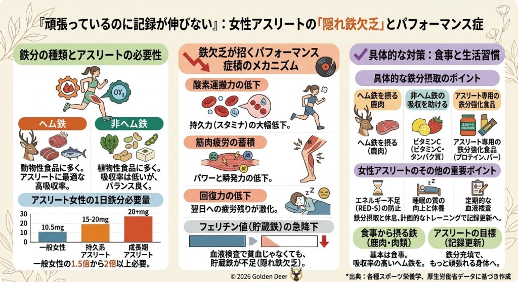 「頑張っているのに記録が伸びない」——女性アスリートに多い鉄欠乏の実態