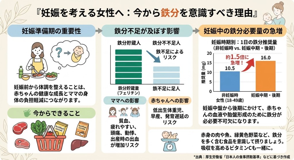 妊娠を考える女性が今から鉄分を意識すべき理由